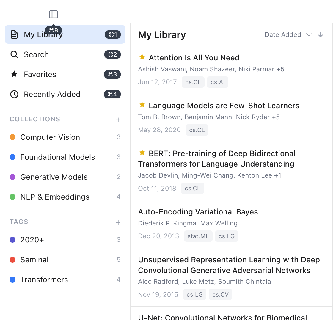 Keyboard shortcut hints shown by holding Command key
